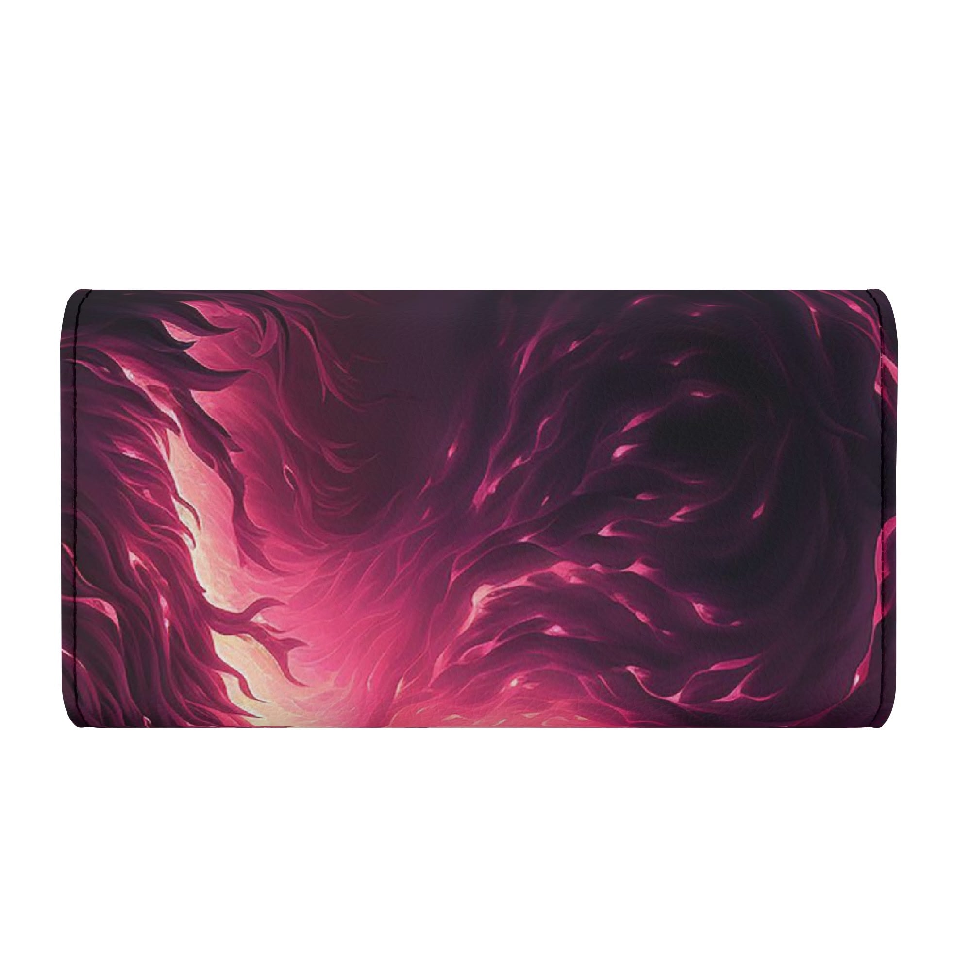 Midnight Nightmare Trifold Leather Clutch Wallet for Women - Stylish RFID Blocking Purse for Parties, Travel & Evening Events