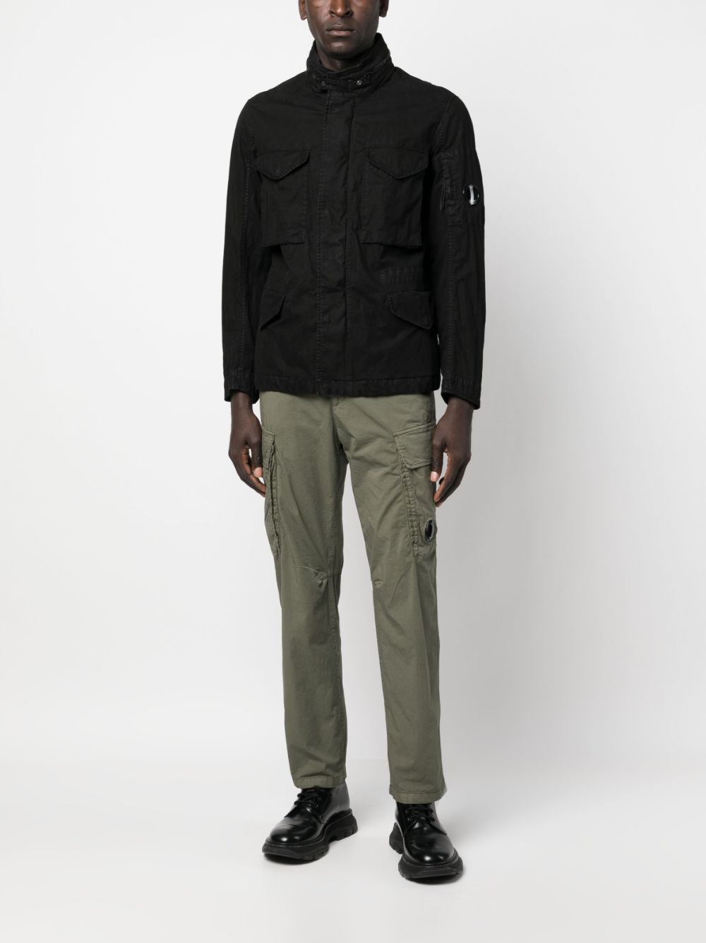 CP COMPANY Men's Black Jacket - Lightweight Waterproof Windbreaker for Outdoor Hiking & Urban Streetwear