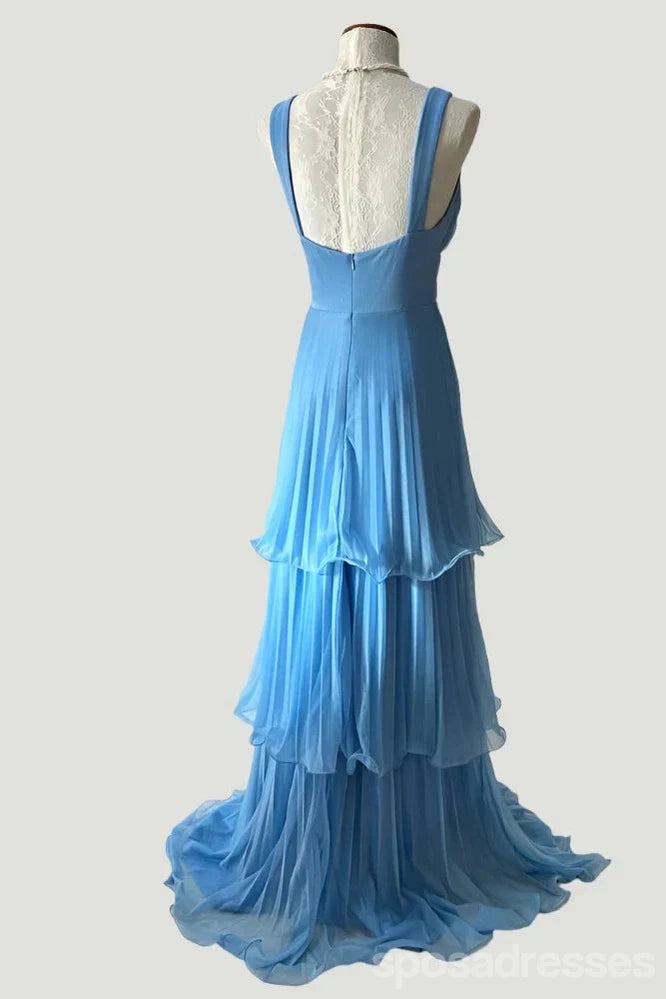 Elegant Blue A-Line Long Prom Dresses for Women - Formal Evening Gowns for Homecoming, Wedding, and Special Occasions - Style 13783