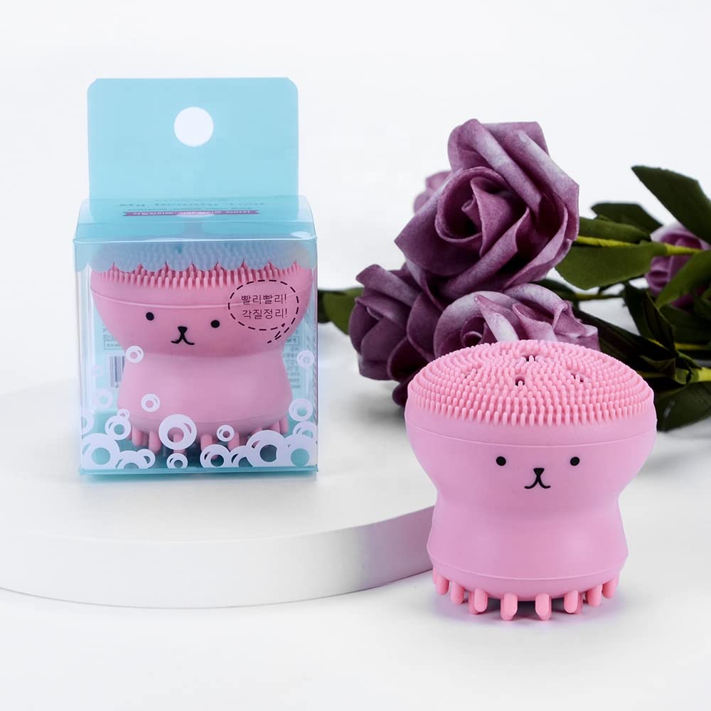 Giffy® Silicone Small Octopus Facial Cleansing Brush - 2 Pack for Deep Pore Cleaning, Exfoliation & Massage | Gentle Skin Care Tool for Daily Face Wash & Makeup Removal