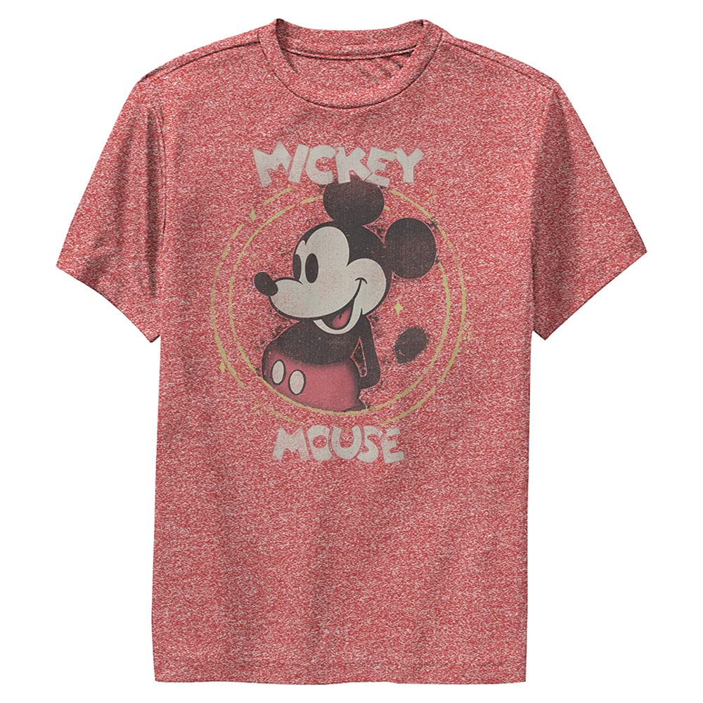 Disney Mickey Mouse Happy Performance T-Shirt for Boys - Soft Cotton Kids Tee for School, Playdates & Birthday Parties