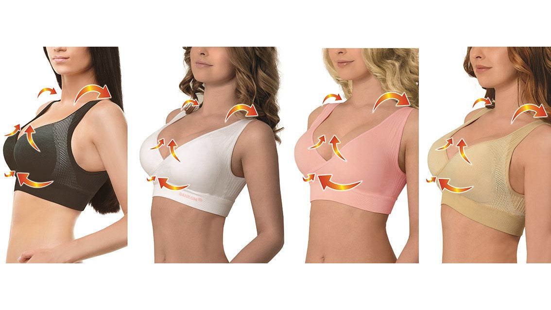 Sankom Patent Bra - Comfortable Wireless Support for Everyday Wear | Perfect for Work, Yoga, and Active Lifestyles