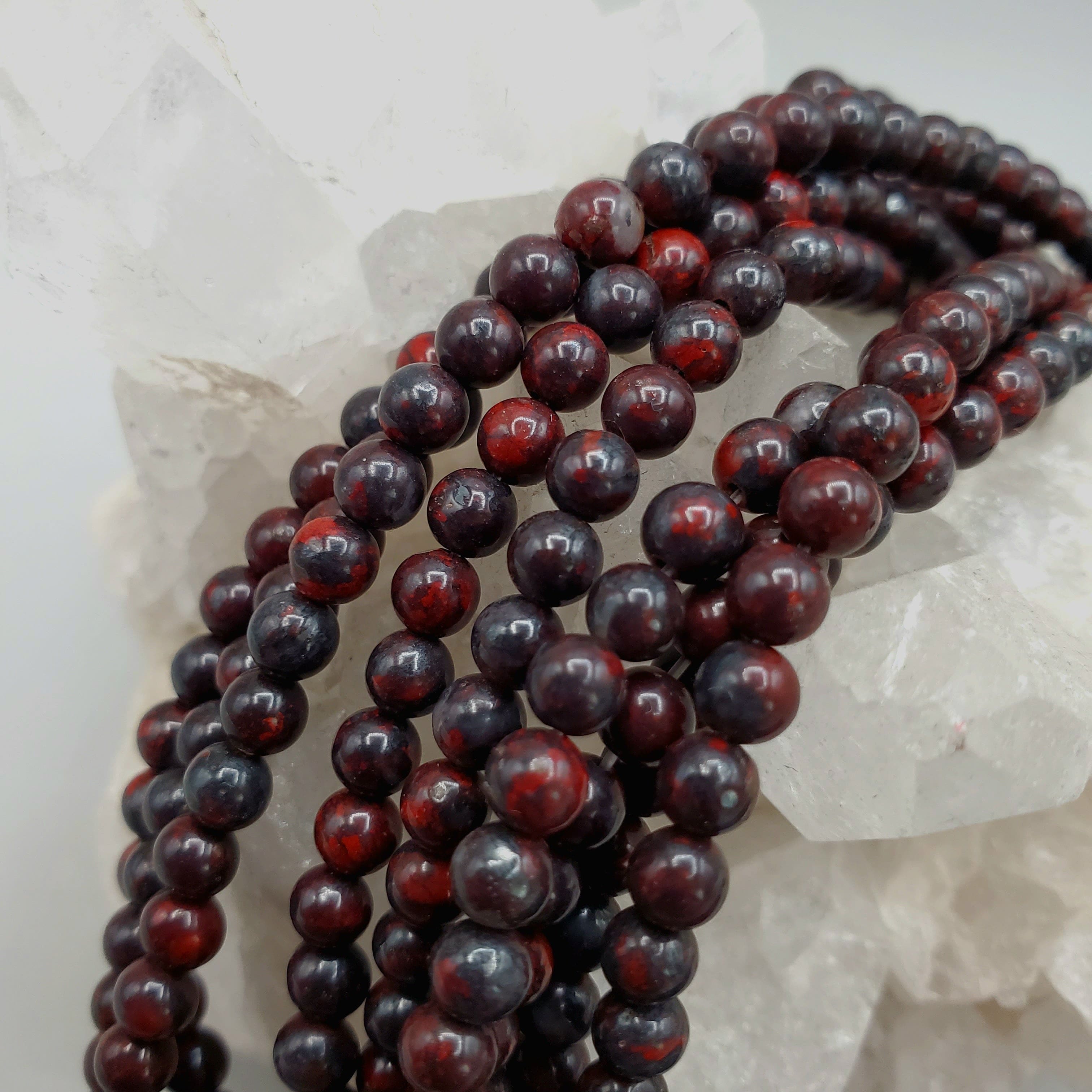 4mm Brecciated Jasper Round Beads Strand - Natural Stone Beads for Jewelry Making, DIY Bracelets & Necklaces - Healing Crystal for Meditation & Spiritual Energy