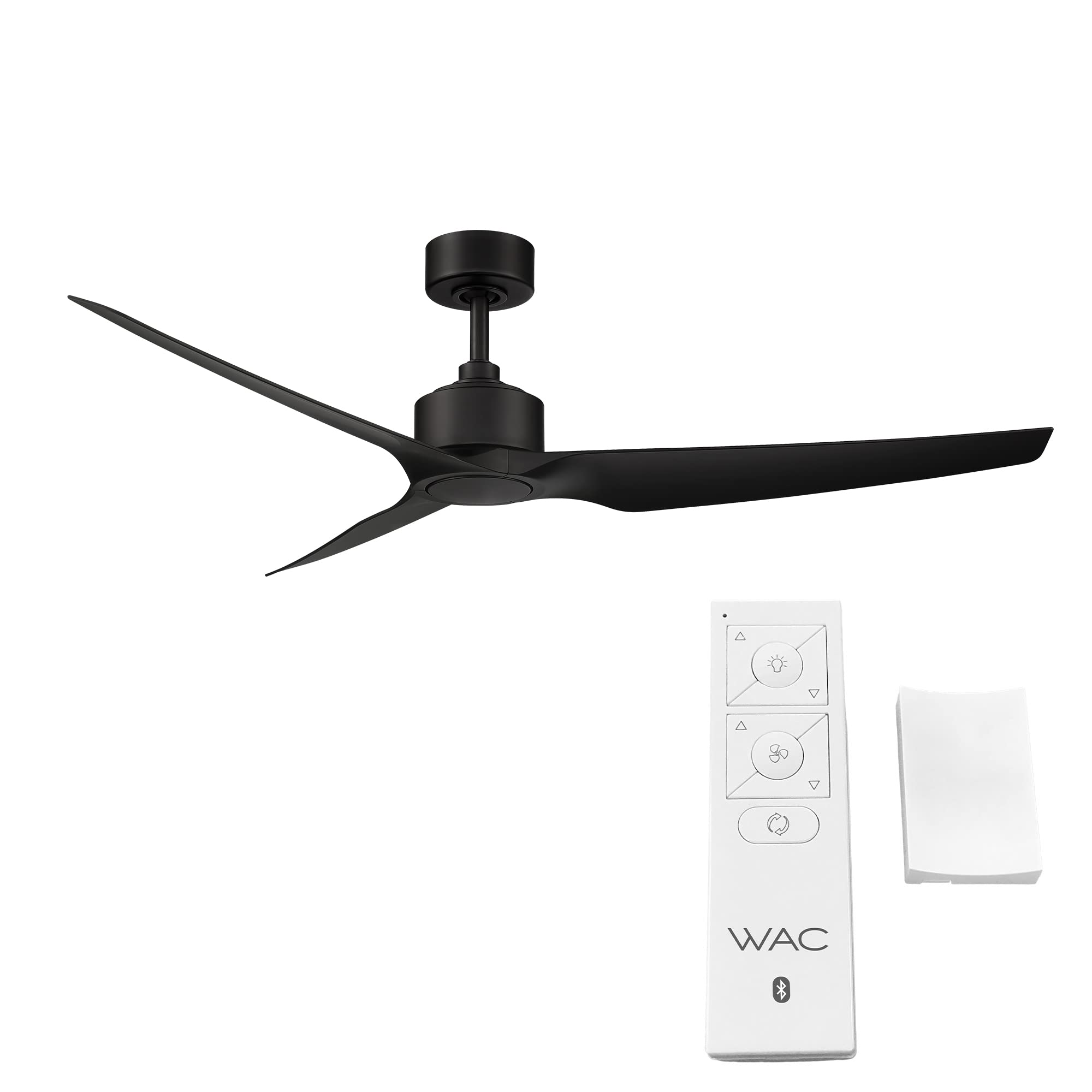 WAC Smart Fans Stella 60-inch Matte Black Ceiling Fan - 3-Blade Indoor/Outdoor Smart Home Fan with Remote Control, Alexa, iOS & Android App Compatibility (No LED Light Kit) - Perfect for Living Rooms, Bedrooms, and Covered Patios