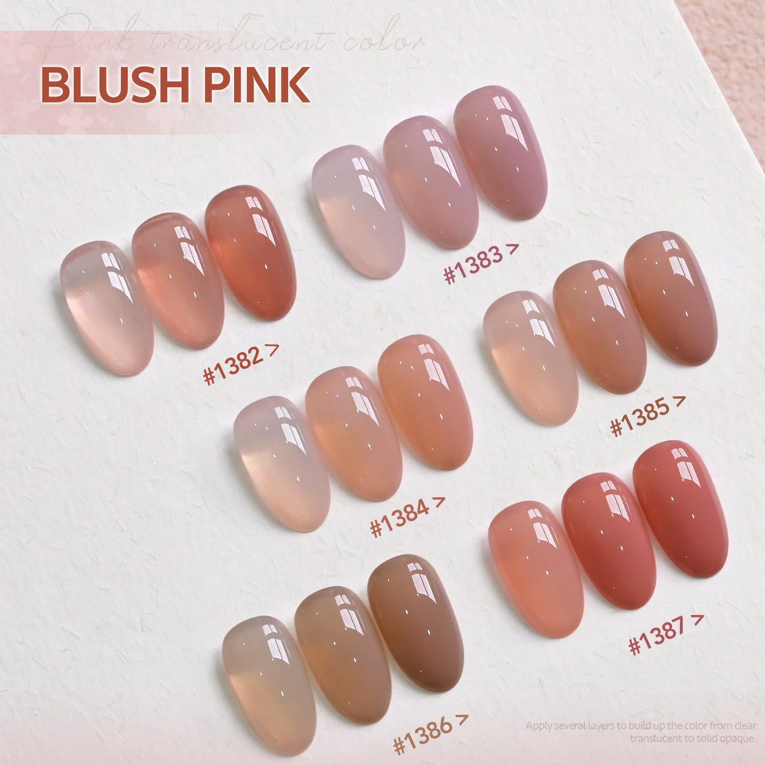 GAOY Sheer Nude Pink Gel Nail Polish Set - 6 Neutral Colors for Brown Skin Tones | Soak Off UV Light Cure Gel Polish Kit | Salon & DIY Nail Art at Home | Perfect for Weddings, Parties & Everyday Wear