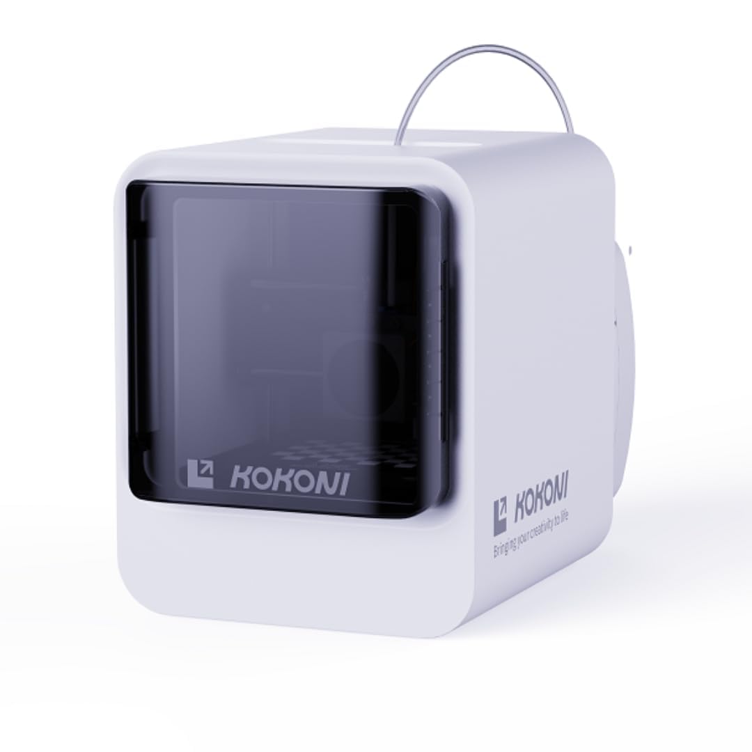 EC2 Mini Smart 3D Printer - Fully Assembled Auto-Leveling AI Modeling Printer for Kids & Beginners | High Precision PLA Printing (White) | Perfect for Home, School & DIY Projects