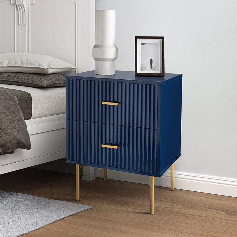 Modern Nightstand with Two Drawers - Nahuel Bedside Table with Optional Styles for Bedroom, Living Room & Guest Room - Sturdy Wooden End Table with Storage for Home Decor