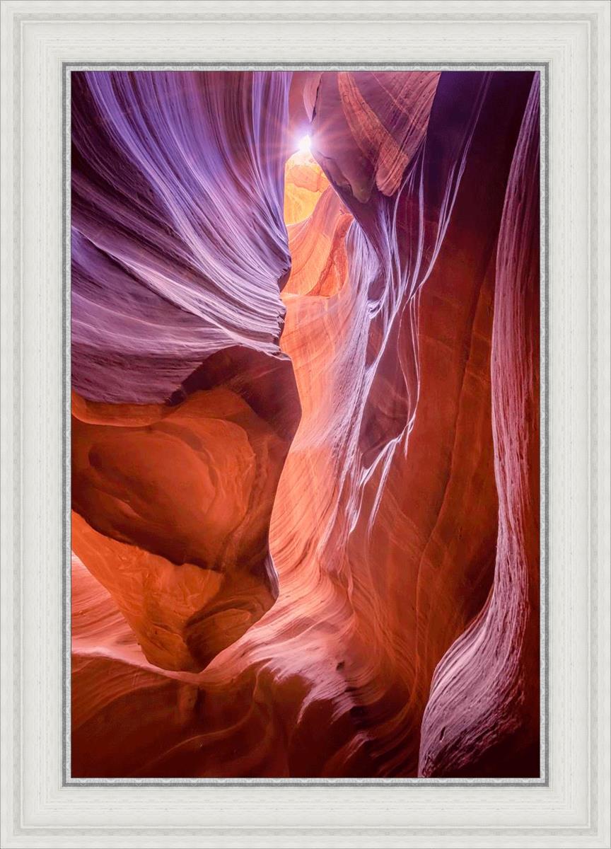 Antelope Canyon Sunburst Wall Art - Stunning Desert Landscape Photography Print for Home & Office Decor | Perfect for Living Room, Bedroom, or Office Wall Display