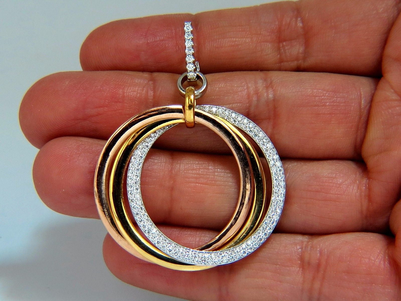 3.80ct Natural Diamond Rolling Loop Dangle Earrings in 14K Gold - Elegant Dangling Hoop Earings for Women, Perfect for Weddings, Parties & Special Occasions