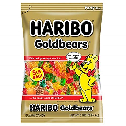 Haribo Goldbears Gummi Candy - 5 Pound Bulk Bag | Classic Fruit Flavored Gummy Bears | Perfect for Parties, Movie Nights & Office Snacks