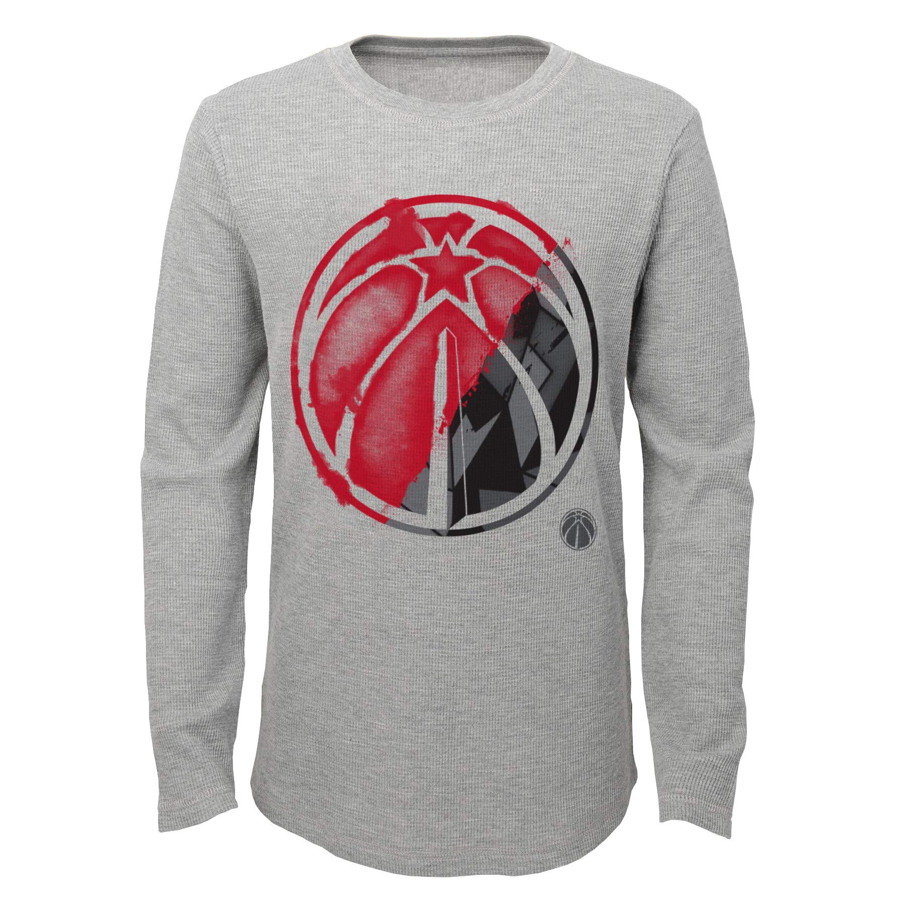 NBA Youth Boys (8-20) Black Long Sleeve Waffle Knit Thermal Shirt - Warm Winter Layering Tee for Basketball Fans & Casual Wear