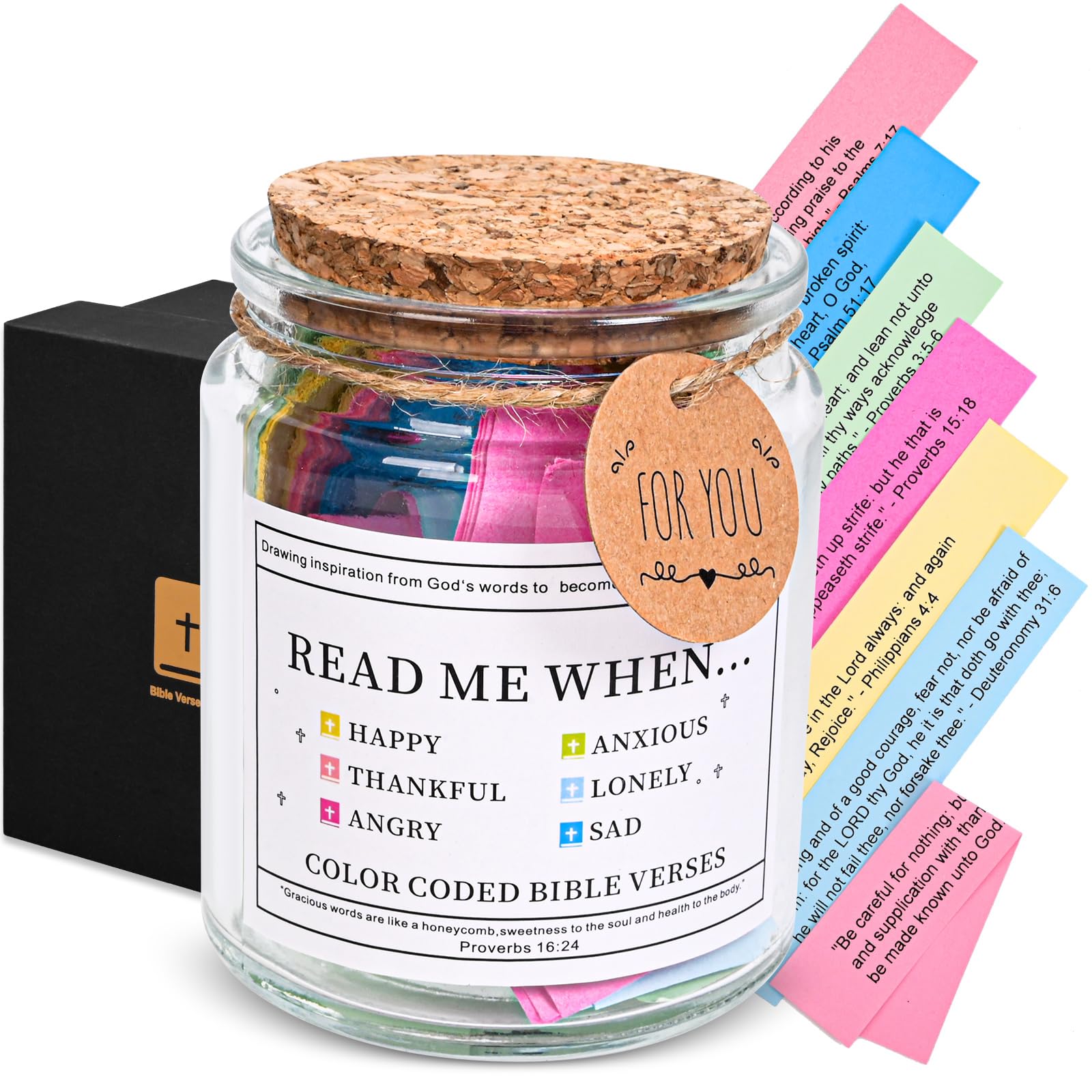 Bible Verse Jar - Christian Gift for Easter, Graduation & Birthdays - Inspirational for Women, Men, Mom, Dad