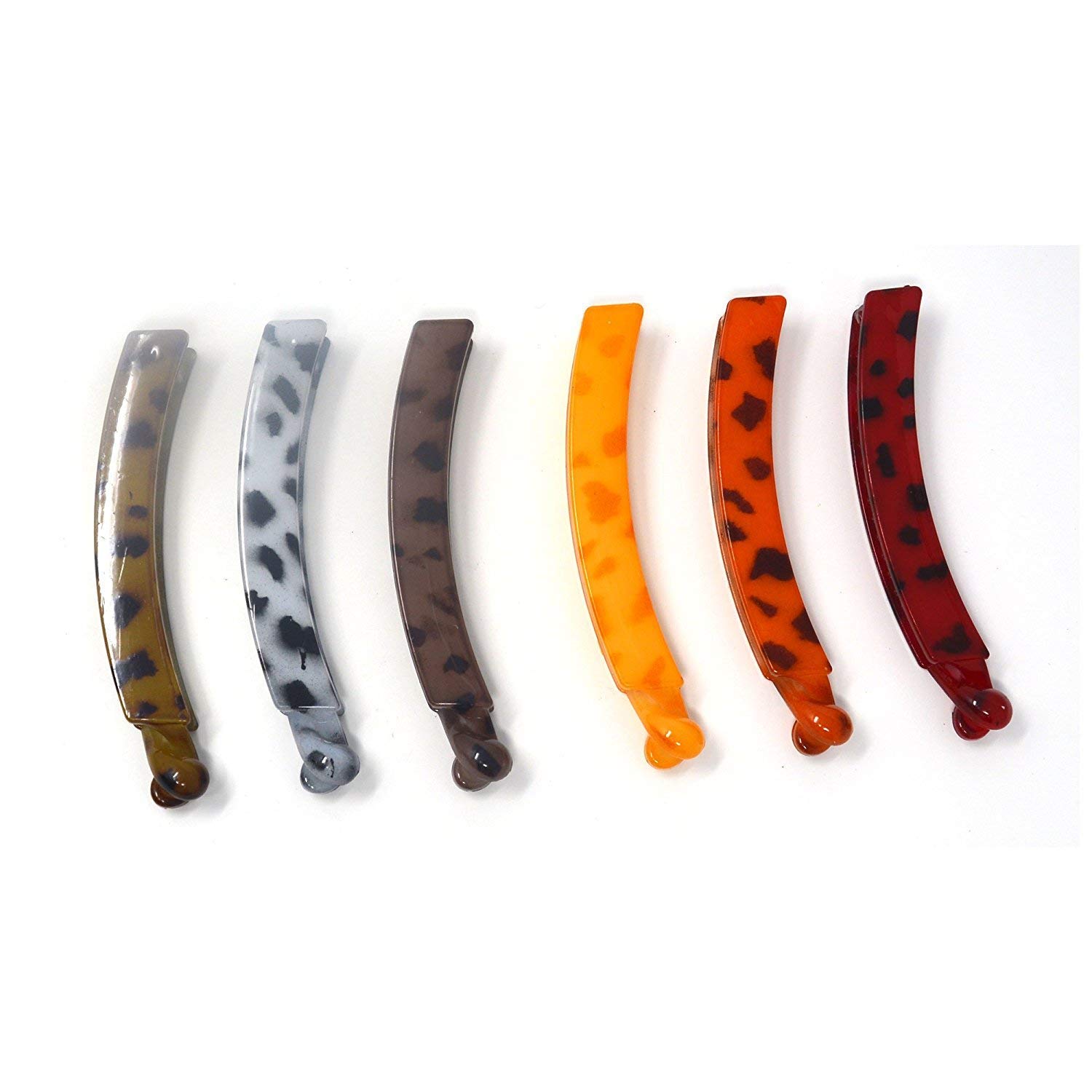 MANODHRUVA 6pcs Women's Tiger Print Banana Hair Clips - 10cm Large Hair Claw Clips for Thick Hair - Perfect for School, Work, Parties & Everyday Styling