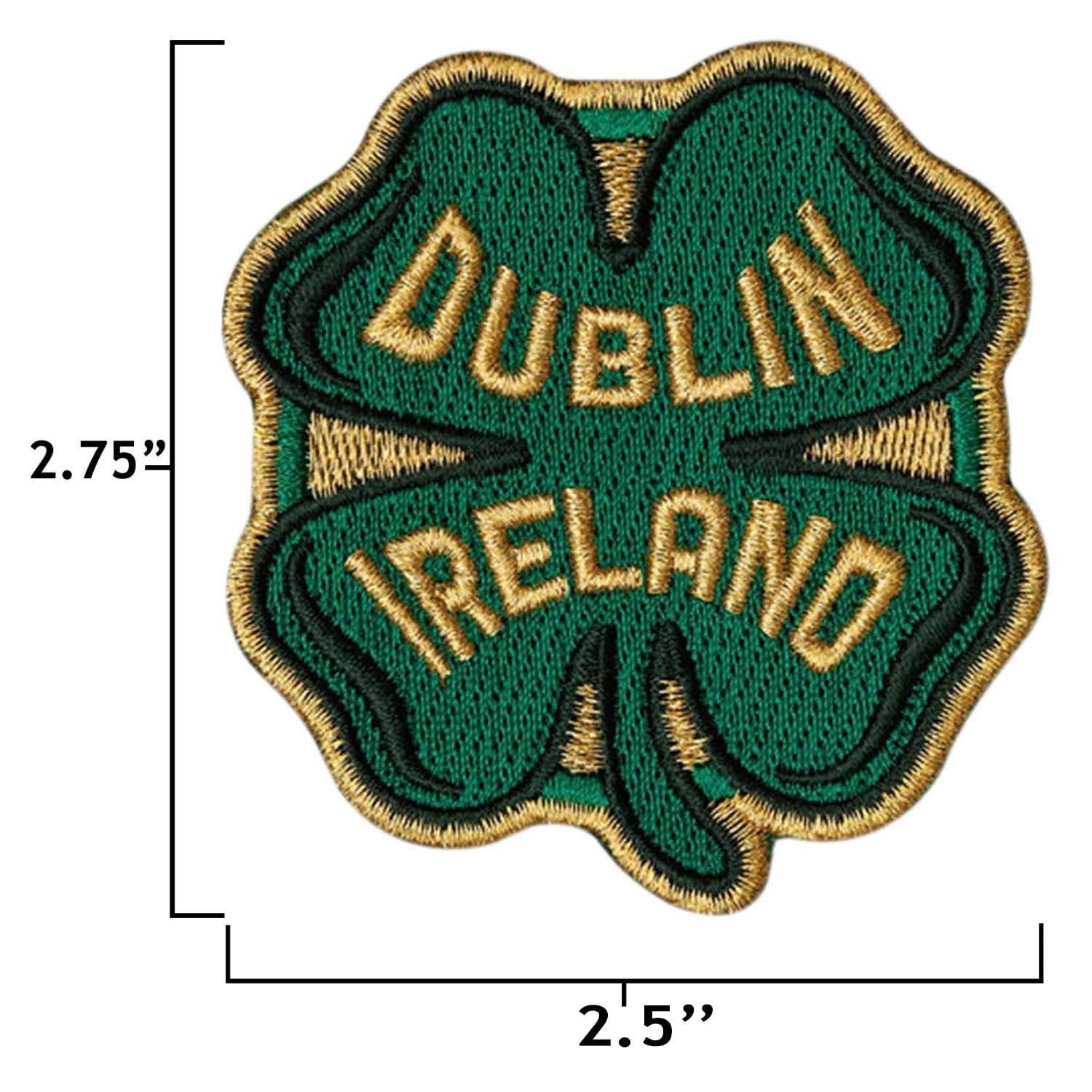 VAGABOND HEART Dublin Ireland Patch - Shamrock Souvenir Iron On Travel Badge for Jackets, Bags & Hats | Irish Pride Accessories for St. Patrick's Day & Travel Enthusiasts