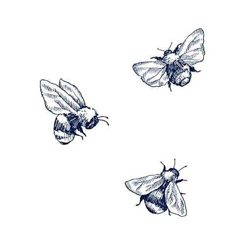 Dopetattoo 4 Sheets Semi-Permanent Temporary Tattoos - Realistic Honeybee & Vintage Insect Designs for Adults (Lasts 1-2 Weeks) - Navy Blue Ink for Women & Men - Perfect for Chest, Neck, Arm - Great for Spring, Summer, Festivals & Costume Parties