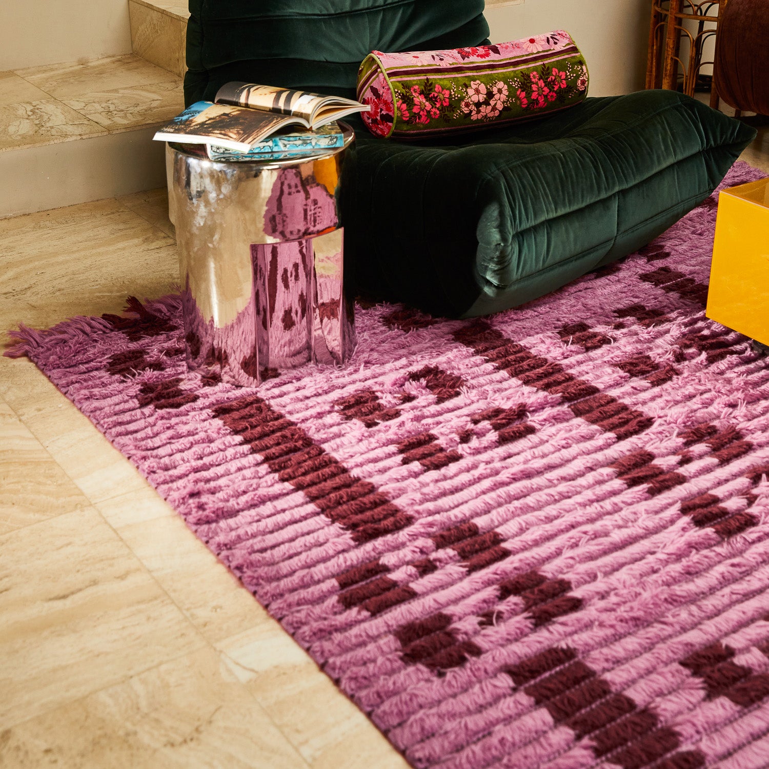 Luxury Hira Tufted Rug in Rosewater - Soft & Durable Handmade Area Rug for Living Room, Bedroom, or Office Decor