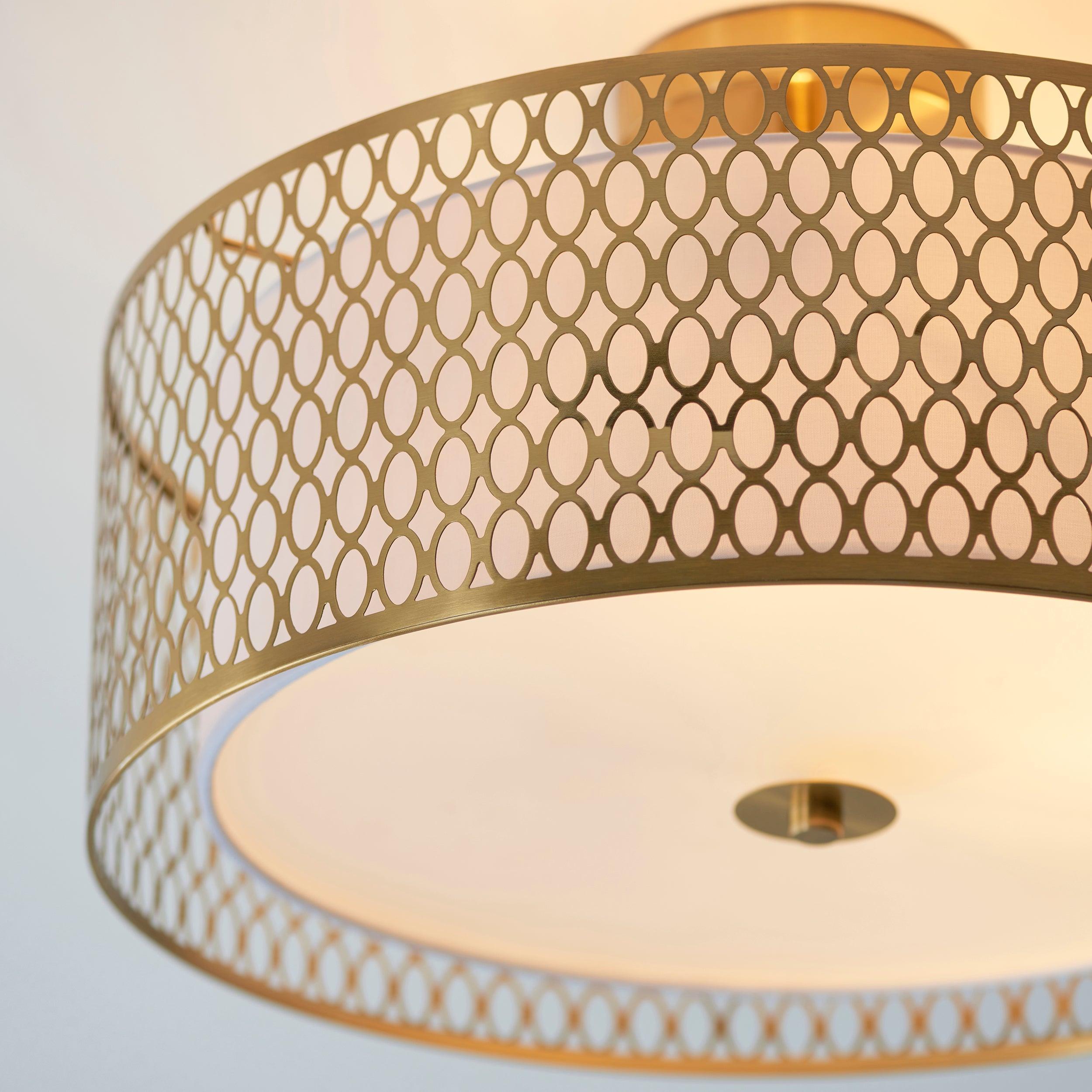 Cordero 3-Light Gold Flush Mount Ceiling Light Fixture - Modern Lighting for Bedroom, Living Room & Hallway