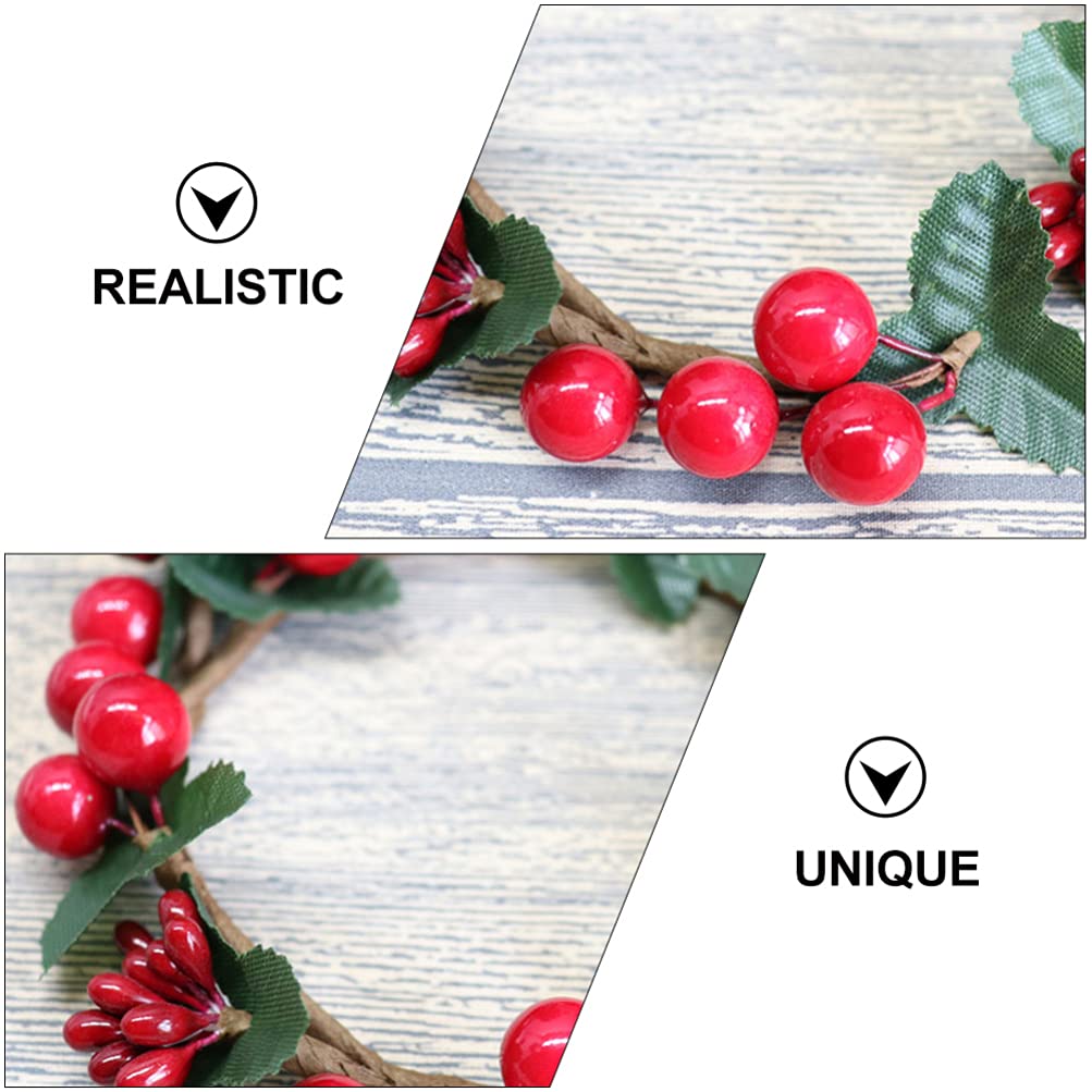 ABOOFAN 4-Piece Christmas Candlestick Garland Set - Holiday Candle Wreaths with Holly & Floral Decor for Autumn & Winter Seasons | Perfect for Fireplace Mantel, Dining Table Centerpiece, and Festive Home Decor