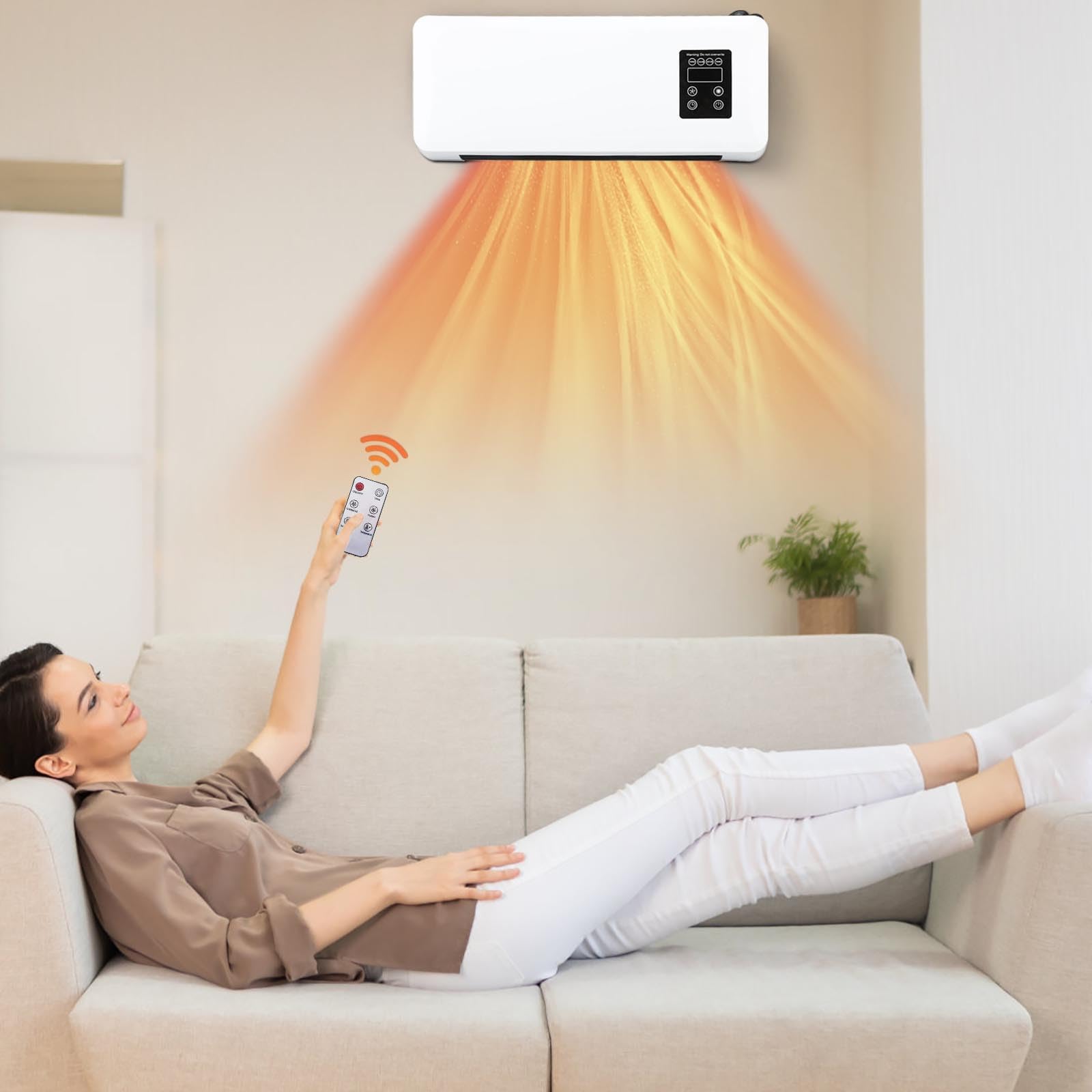 Ductless Air Conditioner & Heater - Wall Mounted AC Unit with Remote Control, Timer & Energy Saving Mode | Indoor Cooling & Heating System for Bedroom, Living Room, Office | Perfect for Year-Round Comfort in Homes and Small Spaces