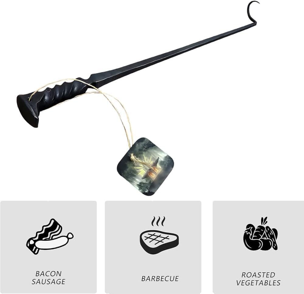 **Heavy Duty Stainless Steel BBQ Meat Turner Hook - Professional Grill Flipper for Grilling, Smoking & Griddle Cooking - Perfect for Steak, Burgers, Vegetables & Outdoor Barbecue**