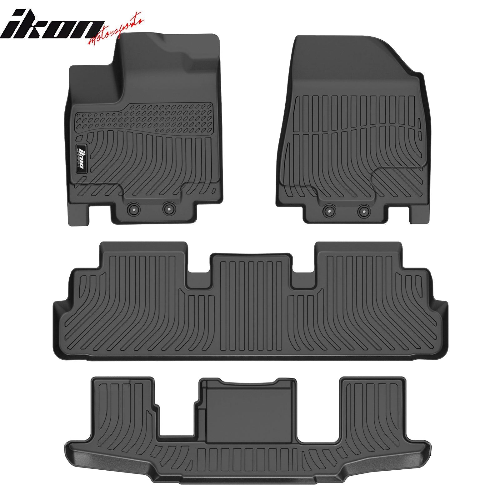 2022-2025 Infiniti QX60 & Nissan Pathfinder All-Weather Floor Mats - Premium TPE Car Floor Liners for 6 & 7 Passenger Vehicles - Black Heavy Duty Protection for Winter, Rain, Mud & Snow - Perfect for Family Road Trips & Outdoor Adventures