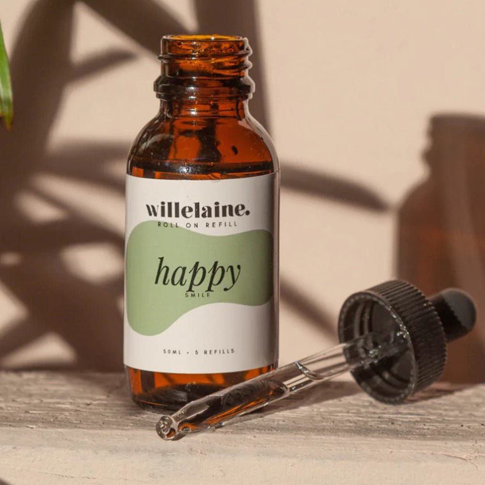 Happy Roll On Essential Oil Refill - 10ml Aromatherapy Roller Bottle Refill for Stress Relief & Relaxation | Perfect for Home, Office & Travel Use