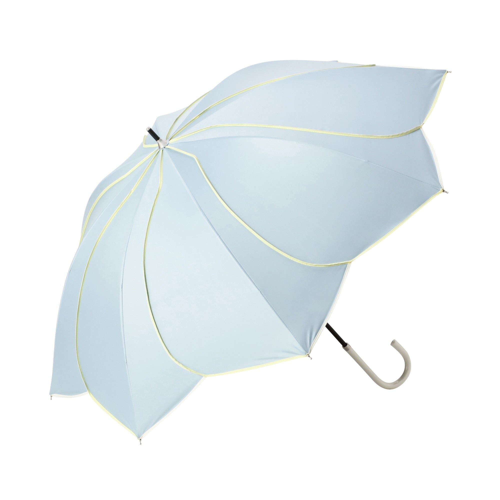 Bicolor Piping Long Umbrella 50cm Green - Stylish Rain Protection for Outdoor Activities, Commuting & Travel
