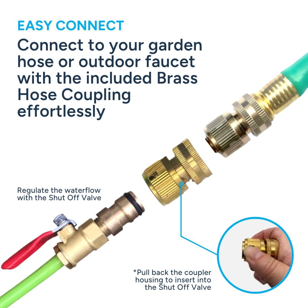**Equipmaxx 24FT Lightweight Water Fed Pole Kit - Professional Outdoor Window Cleaner, Solar Panel Cleaning System & Hose Spray Washer for Home & Commercial Use**