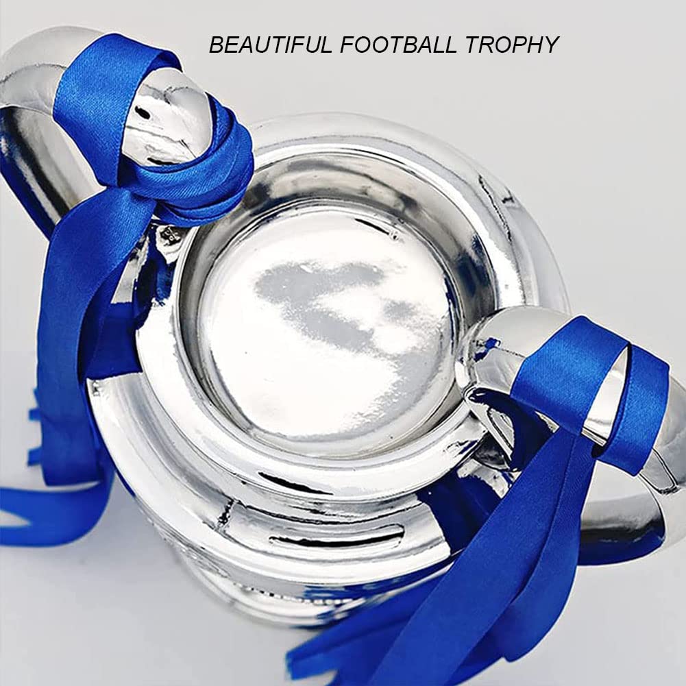 ADLUH Silver Football Champions Trophy - 44cm Resin Collectible for Club League Fans, Office Decor, Souvenir & Gift Idea | Perfect for Sports Enthusiasts, Trophy Displays & Fan Collections