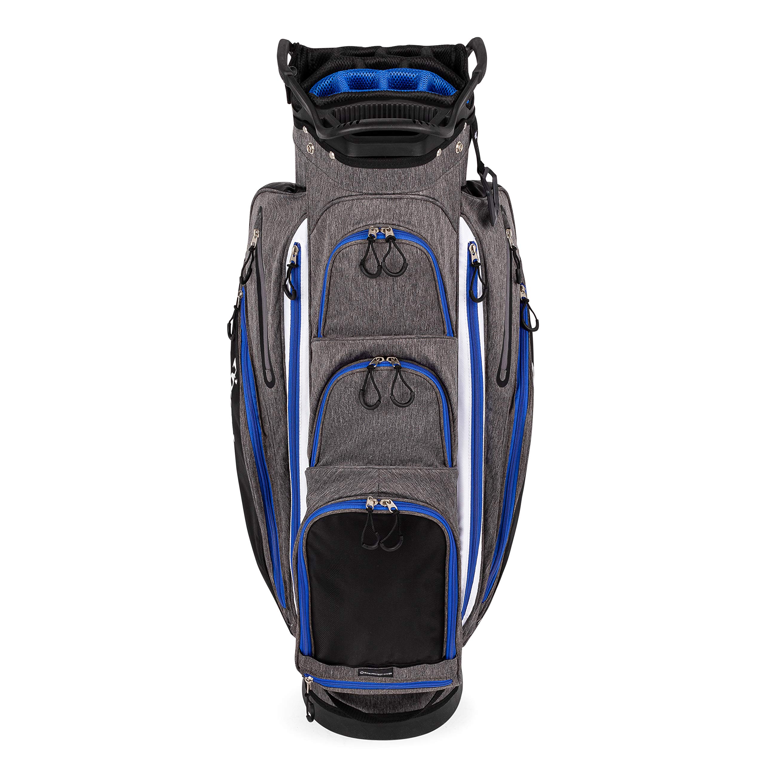 Founders Club Franklin Golf Push Cart Bag - Lightweight Riding Cart Bag with Full Rain Cover, Secure Push Cart Base, 15-Way Full Length Divider & External Putter Tube - Perfect for Golf Tournaments, Practice Rounds & Course Play
