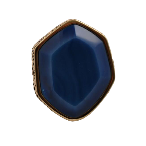 Barse Hammered Bronze Statement Ring with Blue Agate Stone - Elegant Boho Jewelry for Women, Perfect for Parties, Weddings & Everyday Wear