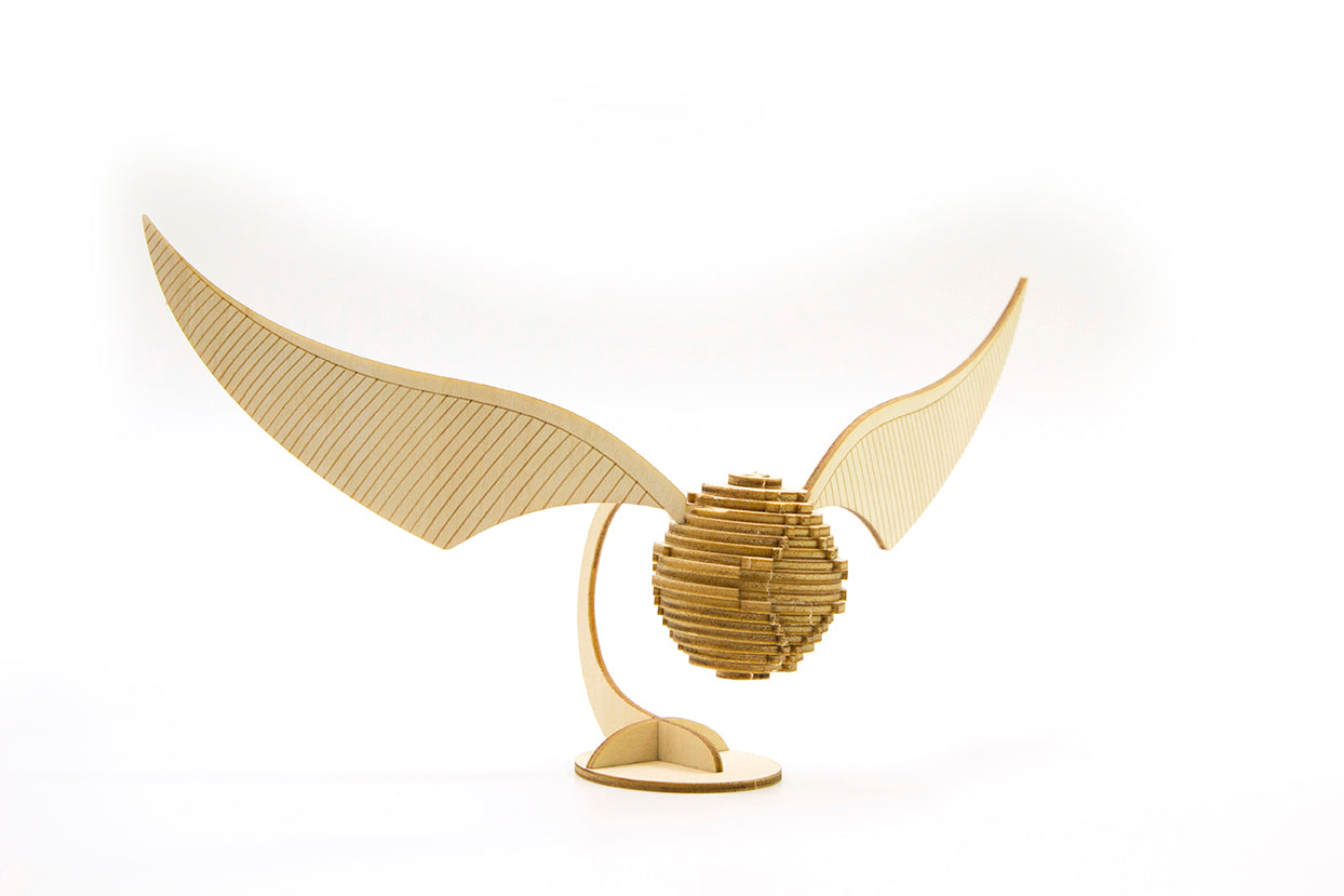 Harry Potter Golden Snitch 3D Wood Model Kit with Book - DIY Wooden Puzzle for Home Decor, Gift for Fans & Collectors - Perfect for Harry Potter Themed Parties and Room Decoration