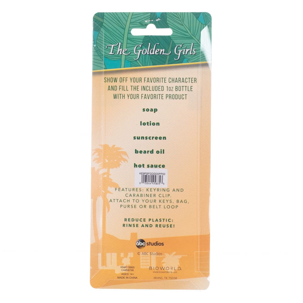 Golden Girls Rose Keychain with Hand Sanitizer Holder - Cute & Practical Accessory for Purse, Backpack, or Gym Bag - Perfect Gift for Fans of The Golden Girls Show