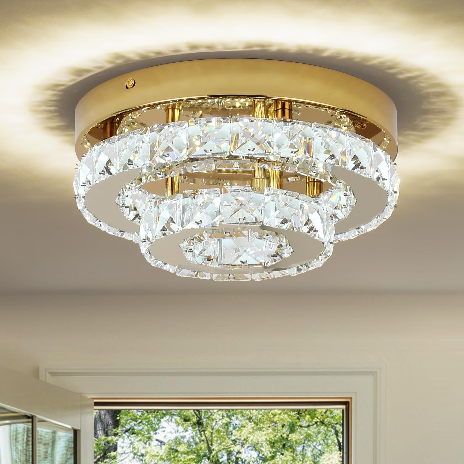 Modern Gold Crystal Chandelier - 9.8