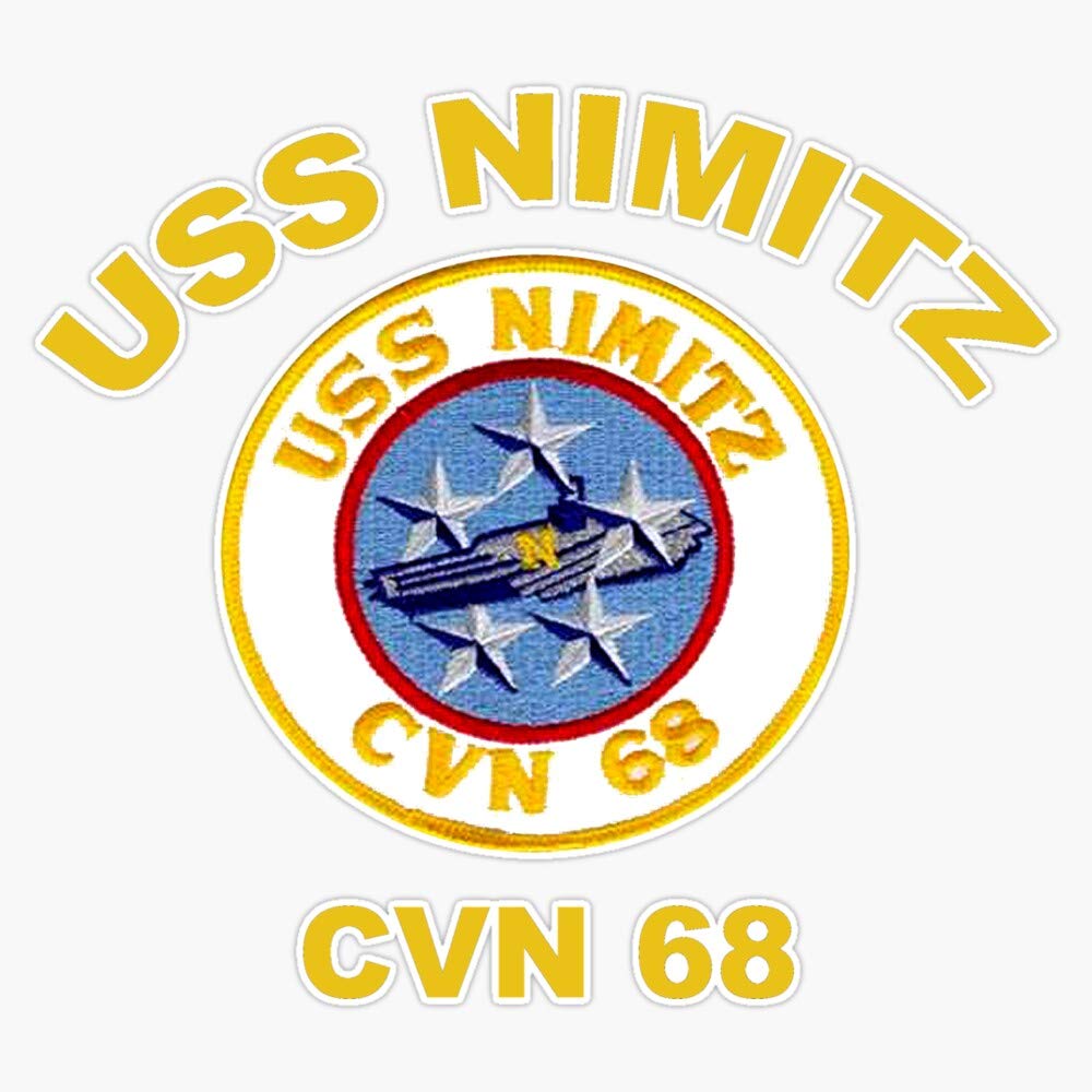 Premium USS Nimitz Crest Vinyl Sticker for Dark Backgrounds - 5