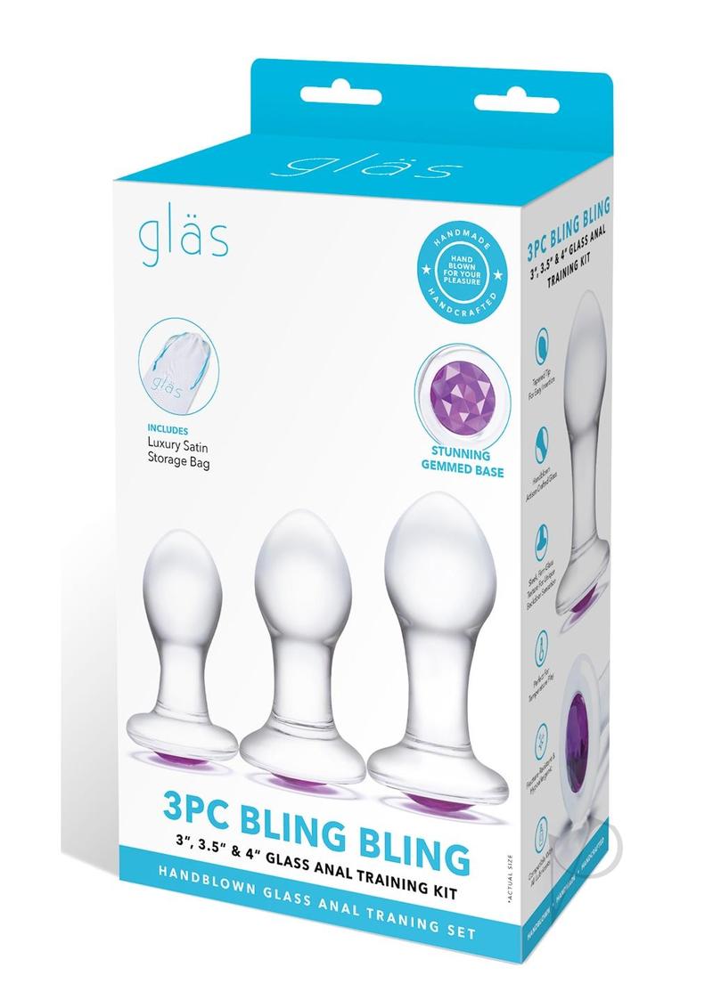 Premium Glass Anal Training Kit (3-Piece Set) - Clear & Smooth for Comfortable Stretching - Perfect for Beginners & Advanced Users - Sensual Play & Intimate Exploration