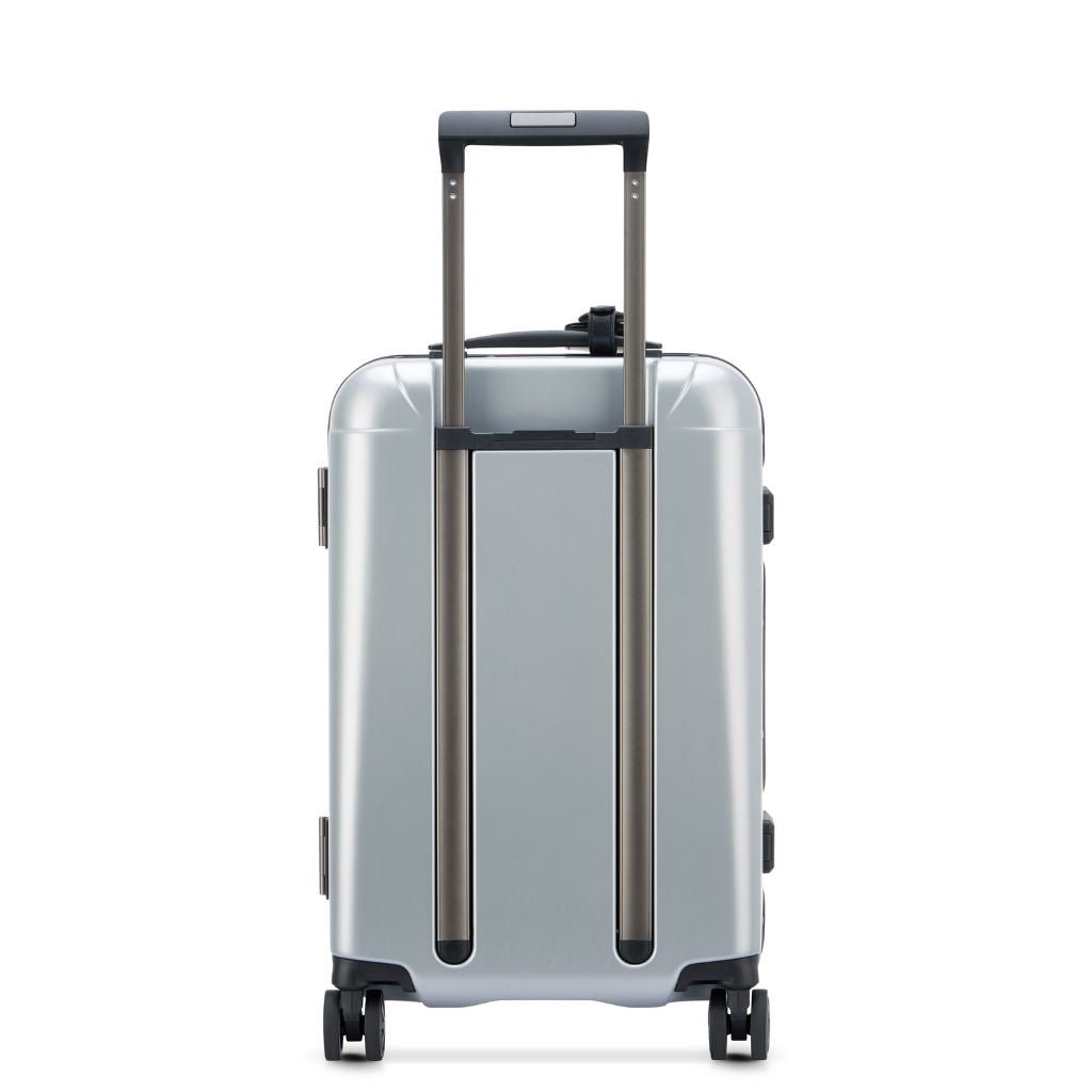 Peugeot Voyages 55cm Zipperless Carry On Luggage - Silver | Lightweight Spinner Suitcase for Air Travel, Business Trips & Weekend Getaways