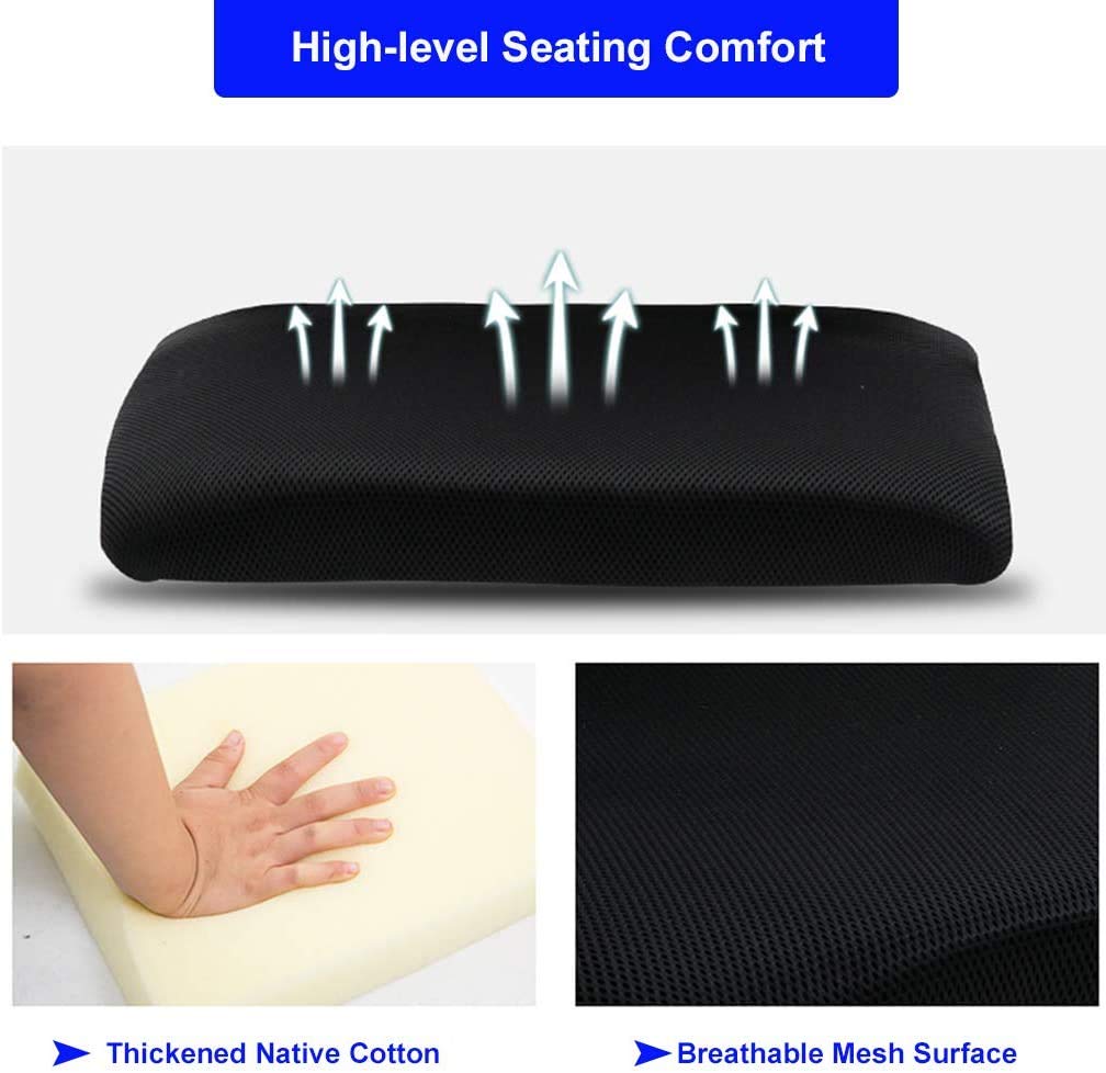 Ergonomic Office Chair with Lumbar Support - Mesh Computer Desk Chair, Mid Back Swivel Task Chair with Adjustable Armrests for Home & Office Use - Comfortable Blue Work Chair for Long Hours Sitting