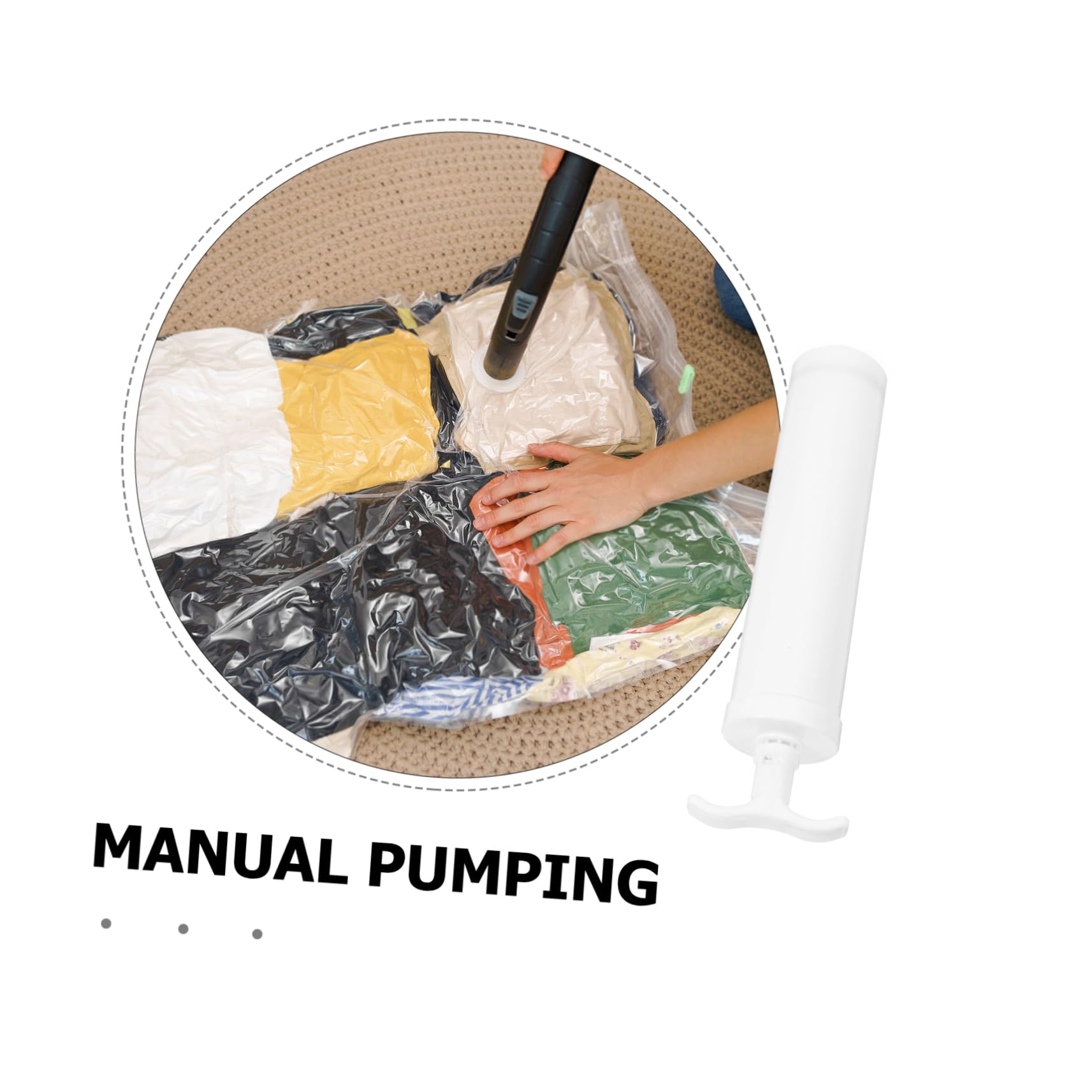 Hand Pump Vacuum Storage Bags for Travel - Manual Compression Bags for Clothes, Blankets & Seasonal Items | Space-Saving Travel Accessories for Luggage & Home Organization