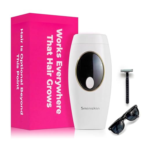 5minskin Hair Removal Device 2.0 | Permanent IPL Laser Hair Removal for Women & Men | At-Home Hair Remover for Face, Arms, Legs, Bikini Line | Smooth Skin for Summer, Beach, Wedding & Daily Use