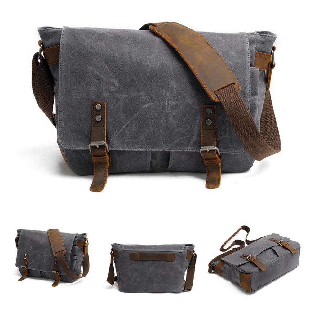 Waterproof Waxed Canvas Camera Backpack for DSLR/SLR Cameras - Durable Outdoor Photography Bag (Dark Gray) - Perfect for Hiking, Travel & Professional Photoshoots