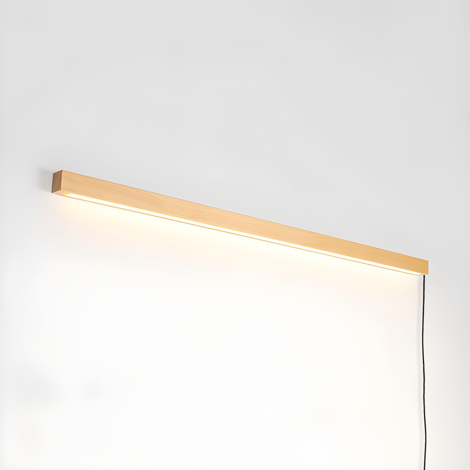 Arlo Linear Wood Plug-in Wall Light - Modern Dimmable LED Sconce for Bedroom, Living Room & Hallway Lighting