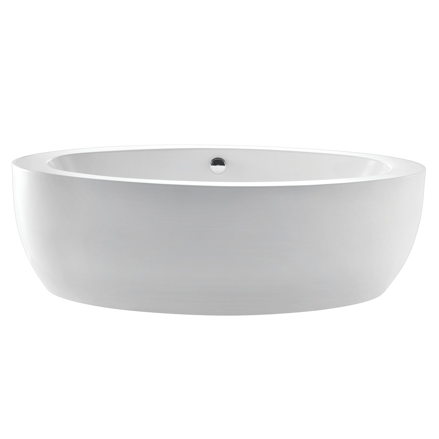 Aqua Eden 72 Inch Acrylic Oval Freestanding Bathtub - Double Ended Soaking Tub with Drain, Glossy White Finish | Perfect for Luxury Bathrooms & Spa Retreats