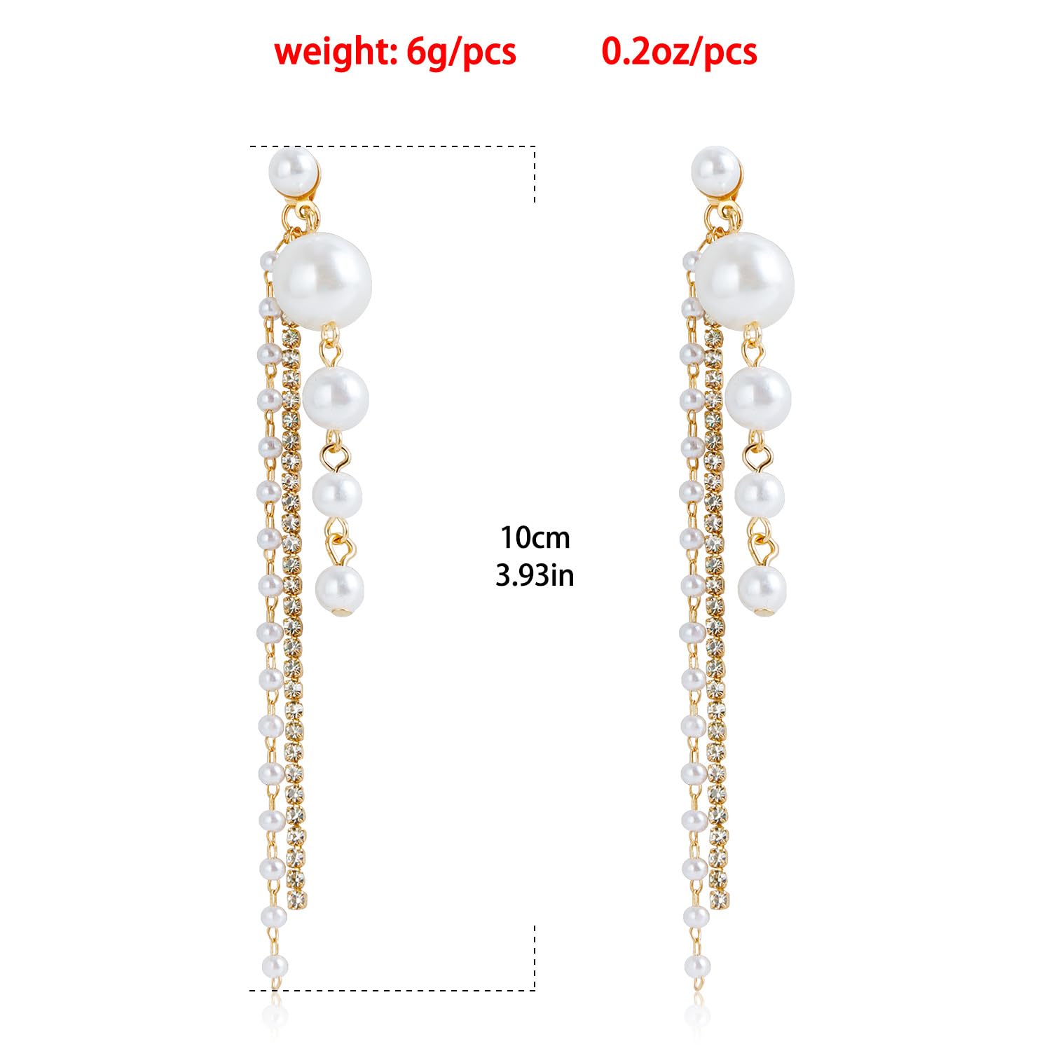 Elegant Long Pearl Drop Dangle Earrings for Women | Boho Pearl Tassel Earrings | Wedding & Party Jewelry | Perfect for Bridal, Formal Events & Everyday Wear