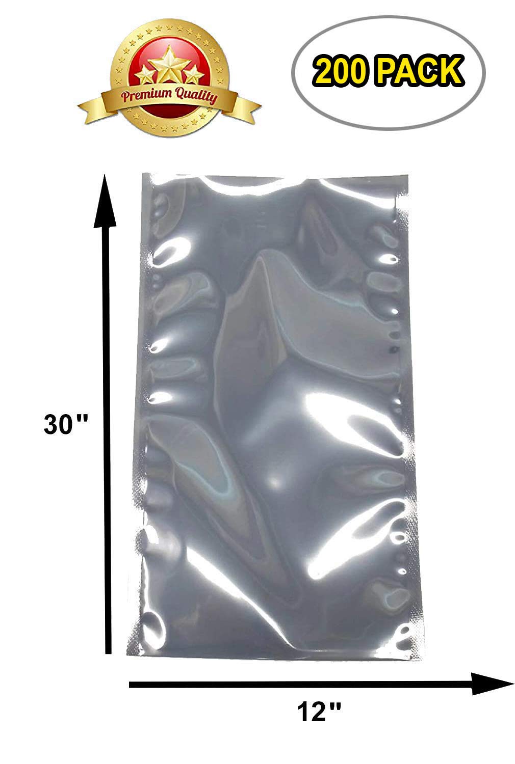 200 Pack Static Shielding Bags 12x30 Inches - Grey Anti Static ESD Bags for Electronics | Heat Sealable Open Ended EMI Shielding Bags | Transparent Conductive Material for Sensitive Components (Great for PCB, IC Chips, Hard Drives & Electronic Storage Protection)