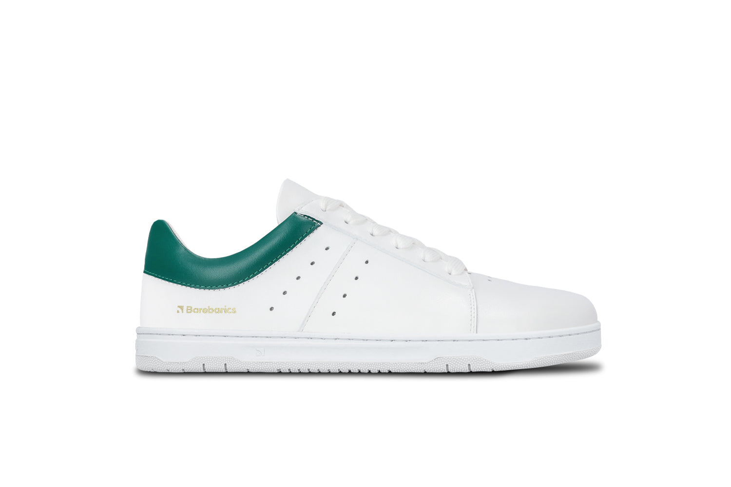 Barebarics Enigma Barefoot Sneakers for Men & Women - White & Dark Green Minimalist Shoes for Running, Walking & Gym Workouts
