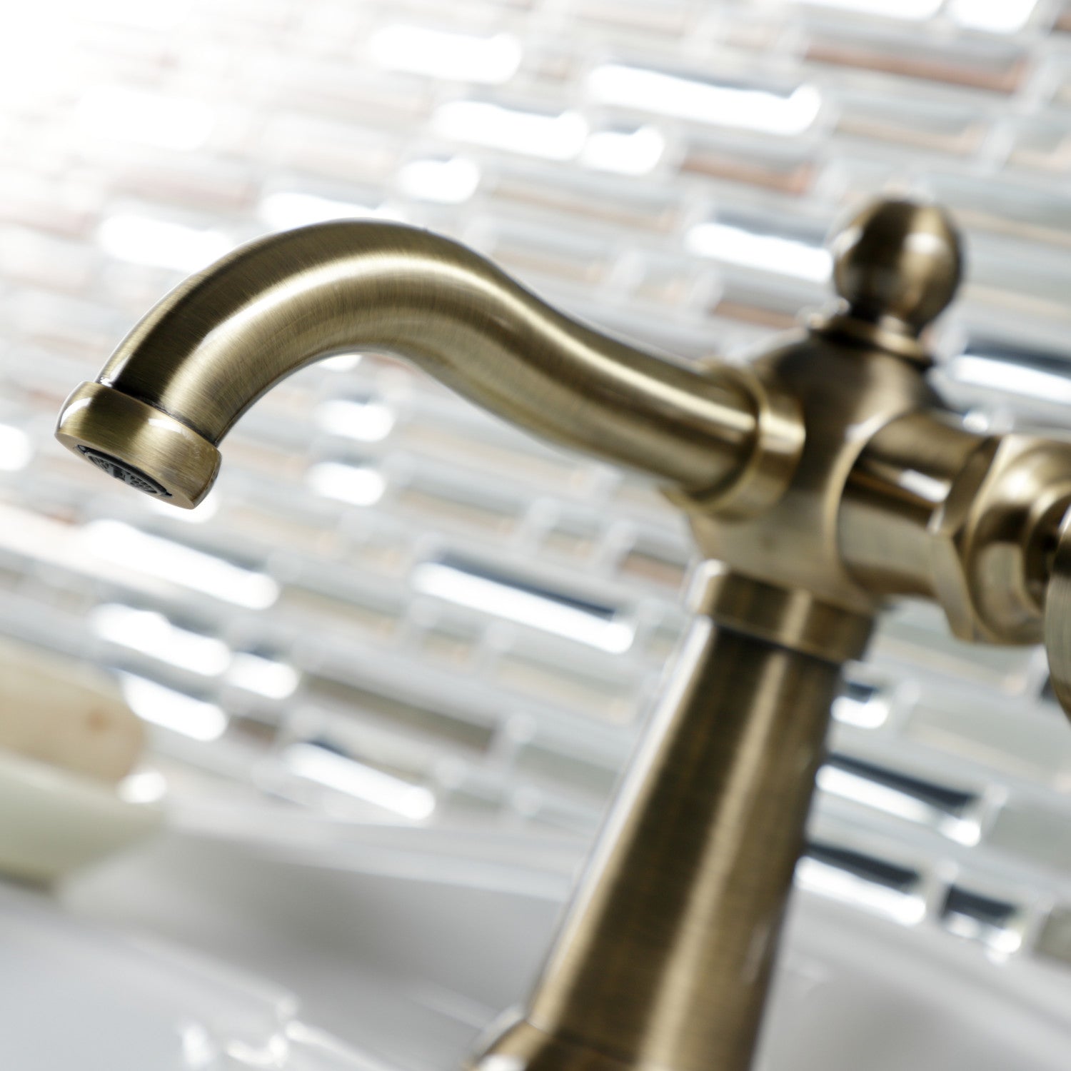 Belknap KS3543RX Single Handle 1-Hole Bathroom Sink Faucet with Push Pop-Up Drain in Antique Brass - Perfect for Vintage Style Bathrooms & Powder Rooms