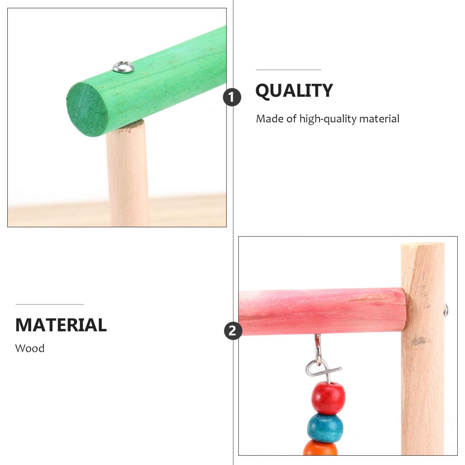 Balacoo Funny Parrot Toys - Interactive Bird Toys for Parakeets, Cockatiels & Parrots - Bamboo Bite Swing Frame - Perfect for Playtime, Training & Enrichment in Bird Cages