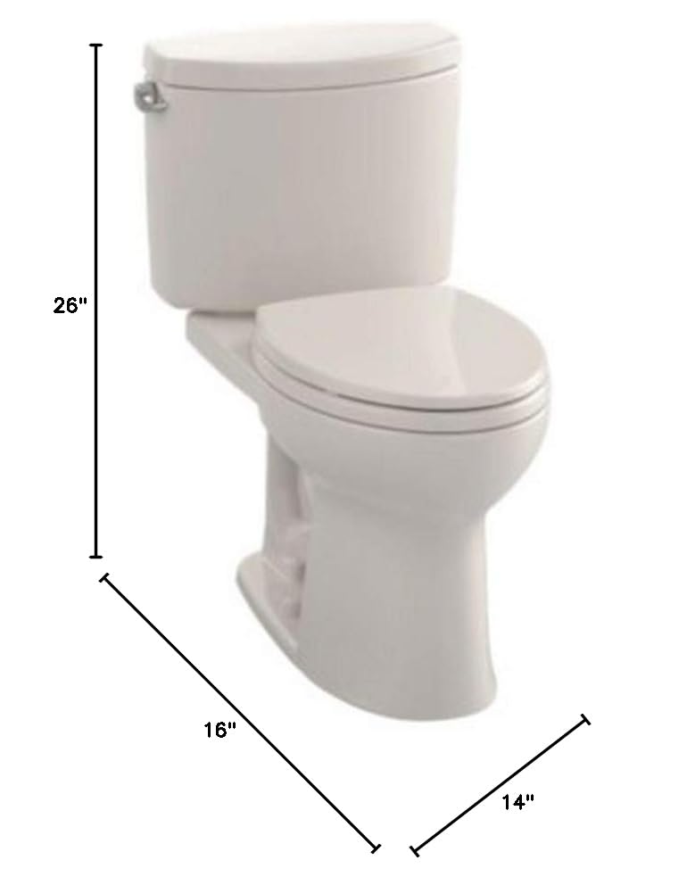 TOTO CST454CEFG#12 Drake Two-Piece Toilet with SoftClose Seat in Sedona Beige - Water Efficient Bathroom Hardware for Modern Homes & Commercial Spaces
