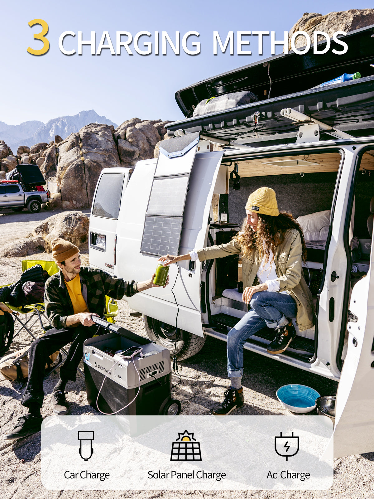 ACOPOWER LionCooler X50A 52-Quart Portable Solar Fridge Freezer - Perfect for Camping, Road Trips & Outdoor Adventures